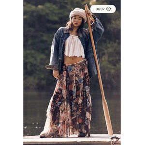 Free People Palermo Villa Chiffon Maxi Skirt 2